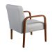 Poltrona Decorativa Anita Braço Madeira - Corino Branco