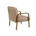 Poltrona Decorativa Anita Braço Madeira - Linho Marrom