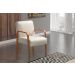 Poltrona Decorativa Anita Braço Madeira - Suede Bege Claro