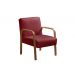 Poltrona Decorativa Anita Braço Madeira - Suede Bordô