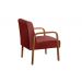 Poltrona Decorativa Anita Braço Madeira - Suede Bordô