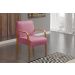 Poltrona Decorativa Anita Braço Madeira - Suede Rosa