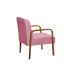 Poltrona Decorativa Anita Braço Madeira - Suede Rosa