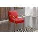 Poltrona Decorativa Anita Braço Madeira - Suede Vermelho