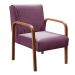 Poltrona Decorativa Anita Braço Madeira - Veludo Roxo