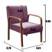 Poltrona Decorativa Anita Braço Madeira - Veludo Roxo