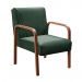 Poltrona Decorativa Anita Braço Madeira - Veludo Verde Musgo