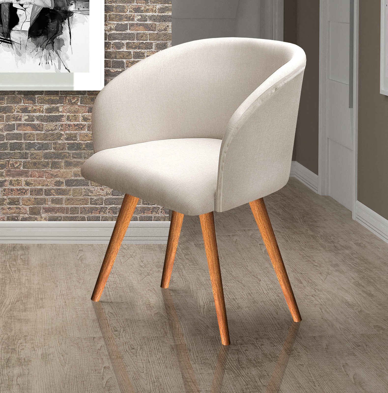 Poltrona Decorativa Atenas - Linho Bege