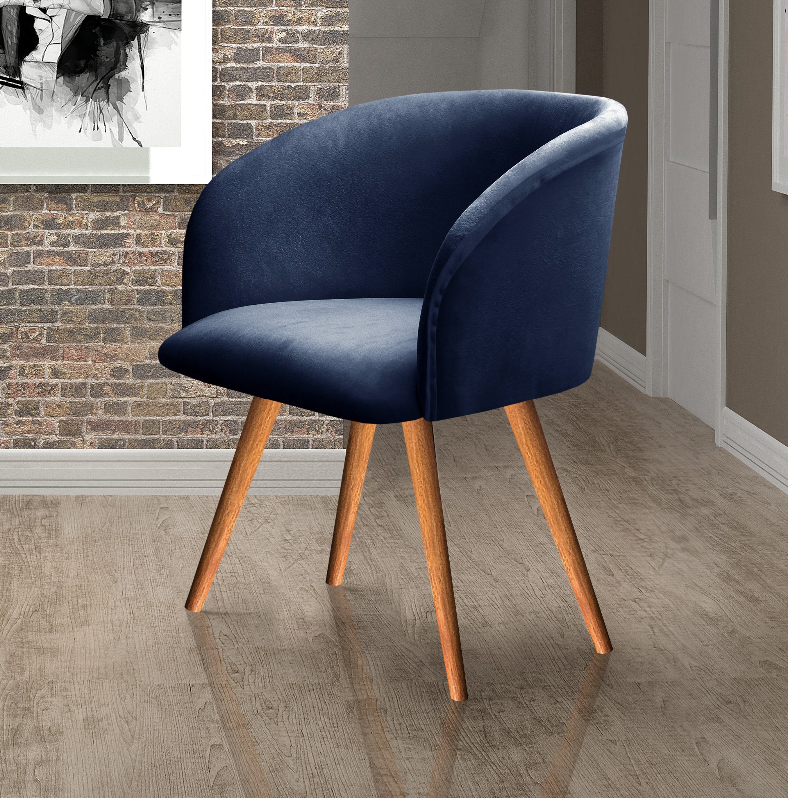 Poltrona Decorativa Atenas - Suede Azul