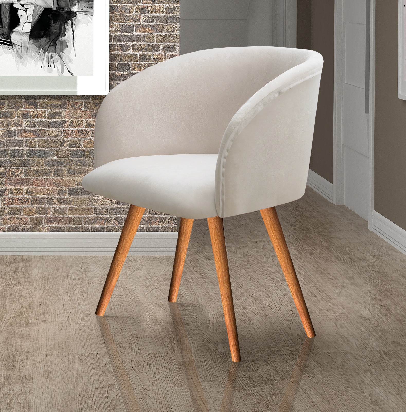 Poltrona Decorativa Atenas - Suede Bege