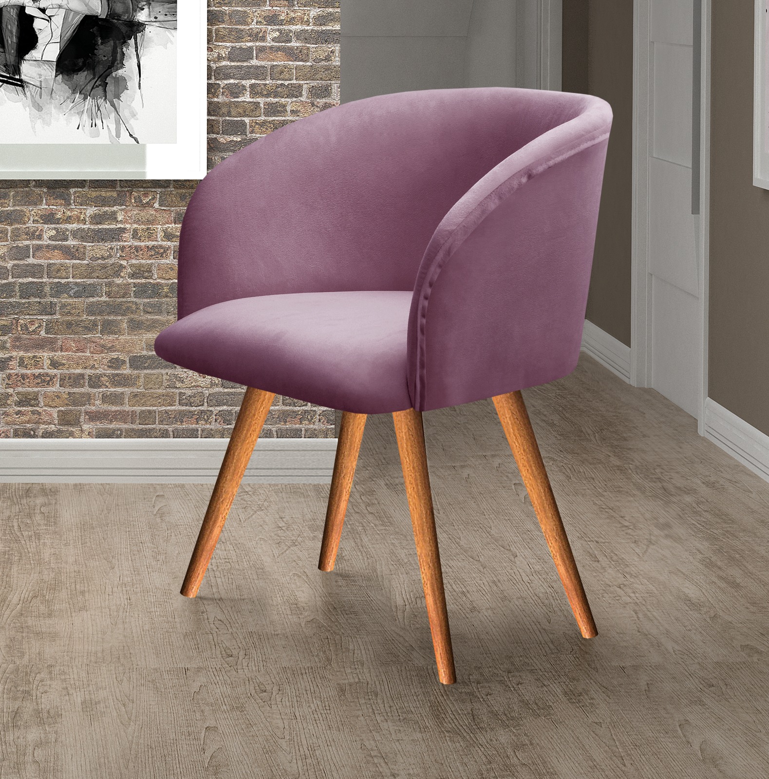 Poltrona Decorativa Atenas - Veludo Roxo