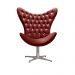 Poltrona Decorativa Egg Capitonê Com Strass Pé Giratório Alumínio - Suede Bordô