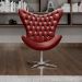 Poltrona Decorativa Egg Capitonê Com Strass Pé Giratório Alumínio - Suede Bordô