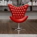 Poltrona Decorativa Egg Capitonê Com Strass Pé Giratório Alumínio - Suede Vermelho