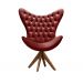 Poltrona Decorativa Egg Com Capitonê Pé Giratório Madeira - Suede Bordô