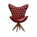 Poltrona Decorativa Egg Com Capitonê Strass Pé Giratório De Madeira - Suede Bordô