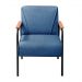 Poltrona Decorativa Jade Braço Fixo Preto - Linho Azul