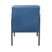 Poltrona Decorativa Jade Braço Fixo Preto - Linho Azul