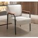 Poltrona Decorativa Jade Braço Fixo Preto - Linho Bege