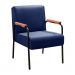 Poltrona Decorativa Jade Braço Fixo Preto - Suede Azul