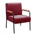Poltrona Decorativa Jade Braço Fixo Preto - Suede Bordô