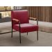 Poltrona Decorativa Jade Braço Fixo Preto - Suede Bordô