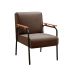 Poltrona Decorativa Jade Braço Fixo Preto - Veludo Marrom