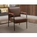Poltrona Decorativa Jade Braço Fixo Preto - Veludo Marrom