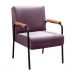 Poltrona Decorativa Jade Braço Fixo Preto - Veludo Roxo