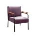 Poltrona Decorativa Jade Braço Fixo Preto - Veludo Roxo