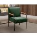 Poltrona Decorativa Jade Braço Fixo Preto - Veludo Verde