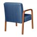 Poltrona Decorativa Lara Braço Madeira - Linho Azul