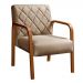 Poltrona Decorativa Lara Braço Madeira - Linho Marrom