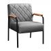 Poltrona Decorativa Ludmilla Braço Fixo Preto - Linho Cinza