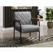 Poltrona Decorativa Ludmilla Braço Fixo Preto - Linho Cinza