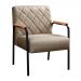 Poltrona Decorativa Ludmilla Braço Fixo Preto - Linho Marrom