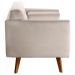 Poltrona Decorativa Luma Suede Bege Claro com Pés em Madeira