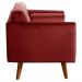 Poltrona Decorativa Luma Suede Bordô com Pés em Madeira