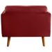 Poltrona Decorativa Luma Suede Bordô com Pés em Madeira