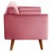 Poltrona Decorativa Luma Suede Rosa com Pés em Madeira