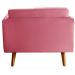 Poltrona Decorativa Luma Suede Rosa com Pés em Madeira