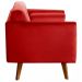 Poltrona Decorativa Luma Suede Vermelho com Pés em Madeira