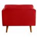 Poltrona Decorativa Luma Suede Vermelho com Pés em Madeira