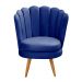 Poltrona Decorativa Pétala Pés Palito - Suede Azul