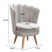 Poltrona Decorativa Pétala Pés Palito - Suede Bege