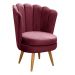 Poltrona Decorativa Pétala Pés Palito - Suede Bordô