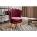 Poltrona Decorativa Pétala Pés Palito - Suede Bordô