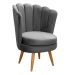 Poltrona Decorativa Pétala Pés Palito - Suede Cinza