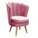 Poltrona Decorativa Pétala Pés Palito - Suede Rosa