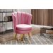 Poltrona Decorativa Pétala Pés Palito - Suede Rosa